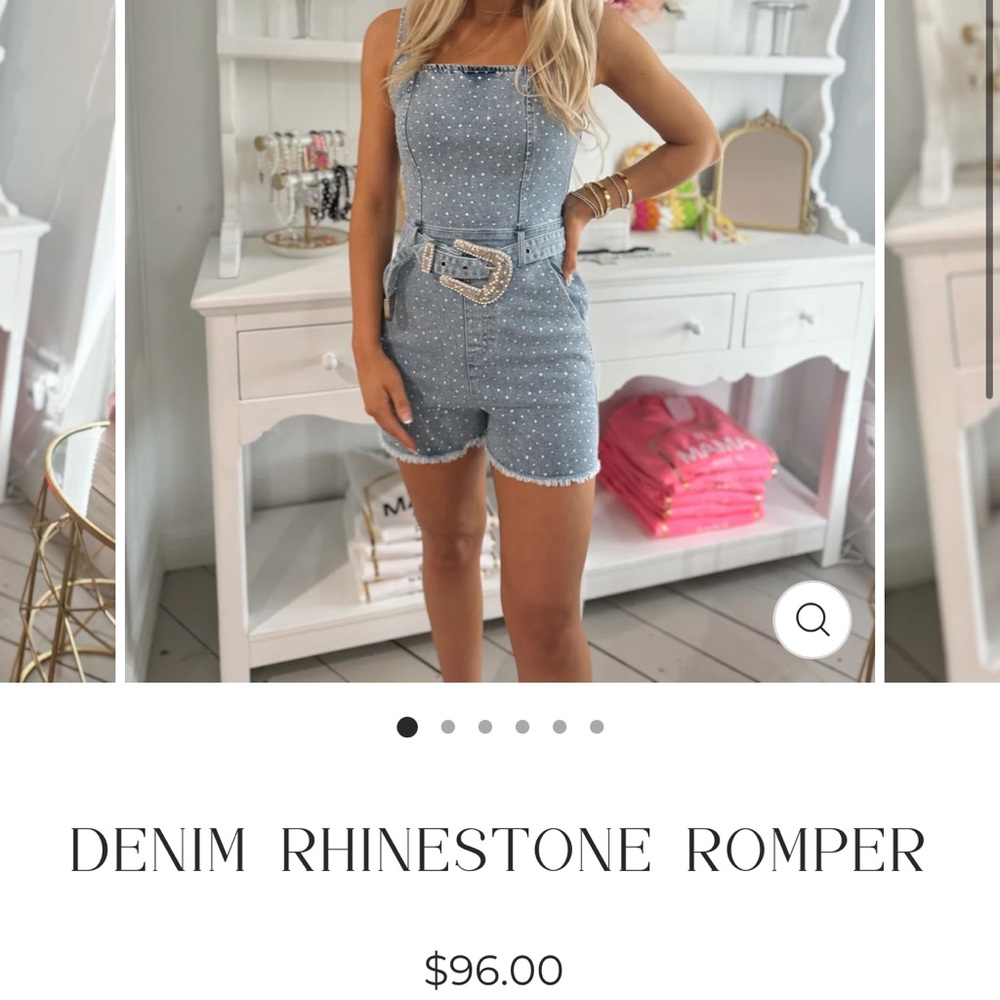 Denim Rhinestone Romper